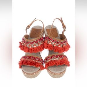 Tory Burch Embellished Wedges Size: 6 (36)